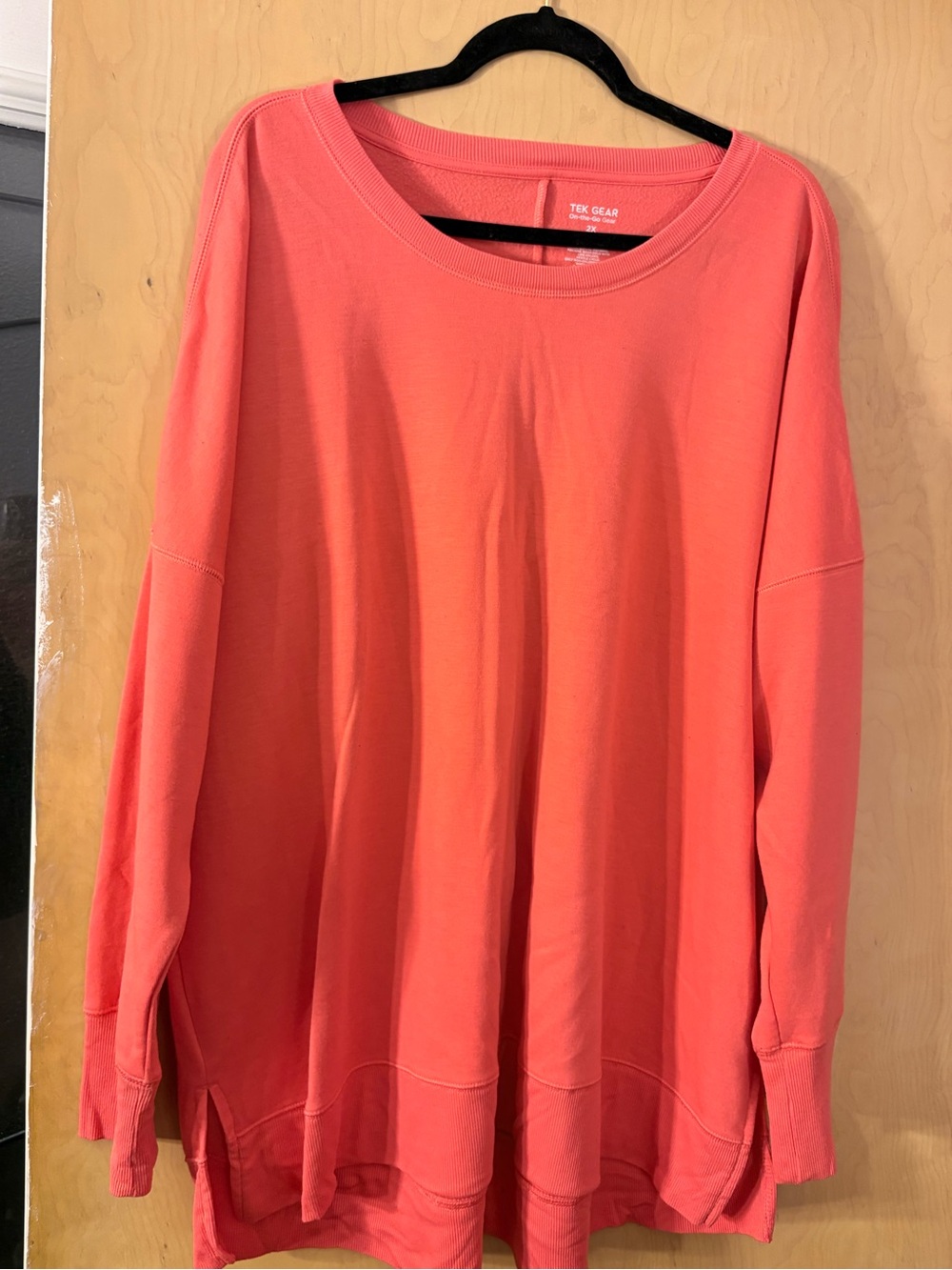 tek gear Coral Pink Long Sleeve Pullover Sweatshirt